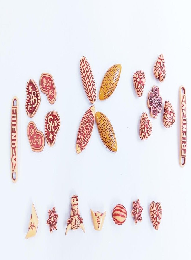 eshoppee 200gm Brown Colormix Wooden Beads for Jewellery Art and Craft Making DIY kit (12) - Image 3